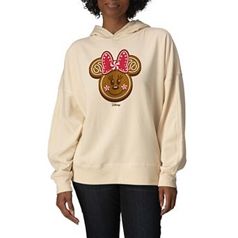 Women's Disney's Minnie Mouse Gingerbread Oversized Fleece Hoodie Sweatshirt
