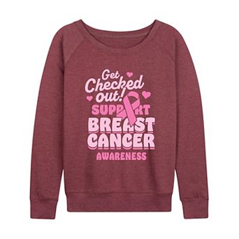 Women's “Get Checked Out” Breast Cancer Awareness French Terry Long Sleeve Tee