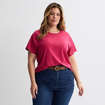 Plus Size Sonoma Goods For Life® Everyday Short Sleeve Crewneck Tee