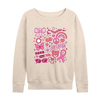 Women's Breast Cancer Awareness French Terry Long Sleeve Tee