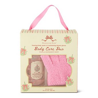 MAISON DE BASE Foaming Body Wash & Exfoliating Shower Gloves Body Care Set