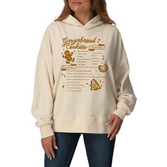 Women's Gingerbread Cookies Oversized Fleece Hoodie Sweatshirt