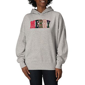 Women's Merry Holiday Patterns Oversized Fleece Hoodie Sweatshirt