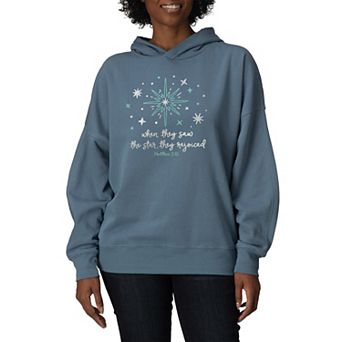 Women's “When They Saw the Star, They Rejoiced” Oversized Fleece Hoodie Sweatshirt