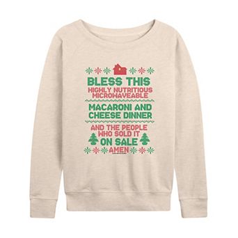 Women's Home Alone "Bless This Macaroni & Cheese Dinner" French Terry Long Sleeve Tee