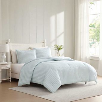 Laura Ashley Dilly Dally Stripe Comforter Set with Shams