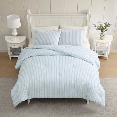 Laura Ashley Dilly Dally Stripe Comforter Set with Shams