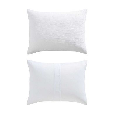 Laura Ashley Crinkle 3-Piece Duvet Cover Set with Shams