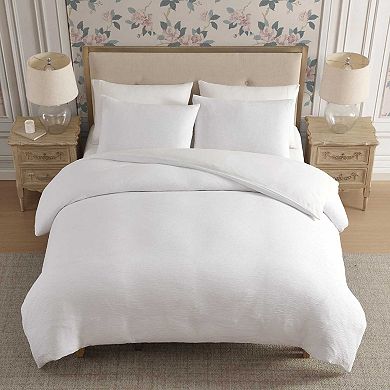 Laura Ashley Crinkle 3-Piece Duvet Cover Set with Shams