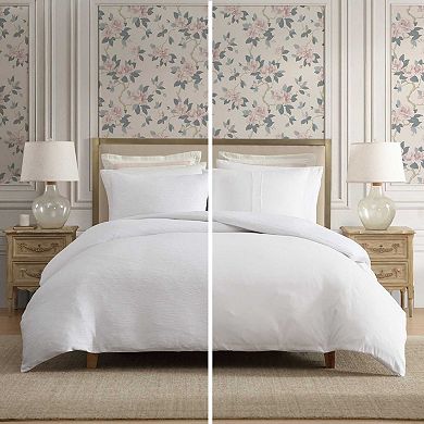 Laura Ashley Crinkle 3-Piece Duvet Cover Set with Shams
