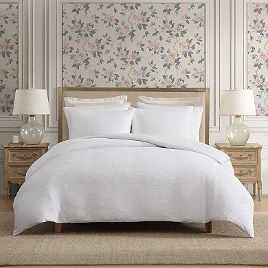 Laura Ashley Crinkle 3-Piece Duvet Cover Set with Shams