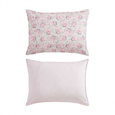 Laura Ashley Pamelas Posies Comforter Set with Coordinating Throw Pillows