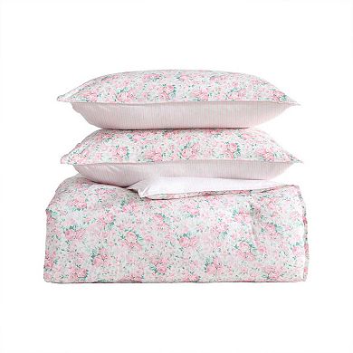 Laura Ashley Pamelas Posies Comforter Set with Coordinating Throw Pillows