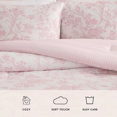 Laura Ashley Natalie Comforter Set with Coordinating Throw Pillows
