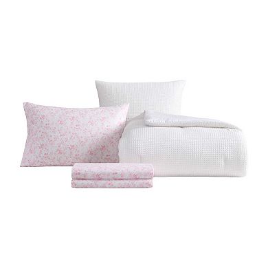 Laura Ashley Waffle Bella Comforter Set with Sheets