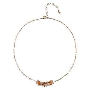 Emberly Polished Enamel Birthstone Necklace