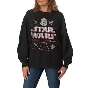 Women's Star Wars Stormtrooper & Darth Vader Oversized Fleece Crew Sweatshirt