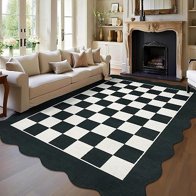 Washable Boho Braided Printed Small Entryway Area Rug Doormat
