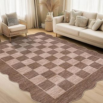 Washable Boho Braided Printed Small Entryway Area Rug Doormat