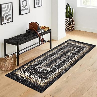 Washable Boho Braided Printed Small Entryway Area Rug Doormat