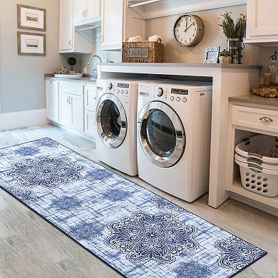 Washable Boho Braided Printed Small Entryway Area Rug Doormat
