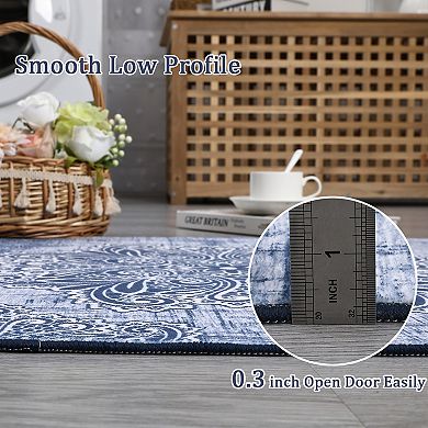 Washable Boho Braided Printed Small Entryway Area Rug Doormat