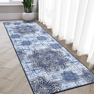 Washable Boho Braided Printed Small Entryway Area Rug Doormat