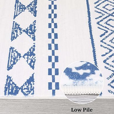 Washable Boho Braided Printed Small Entryway Area Rug Doormat