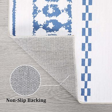 Washable Boho Braided Printed Small Entryway Area Rug Doormat