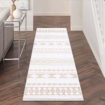 Washable Boho Braided Printed Small Entryway Area Rug Doormat