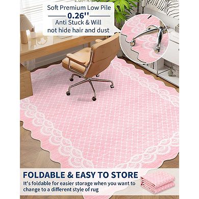 Washable Boho Braided Printed Small Entryway Area Rug Doormat