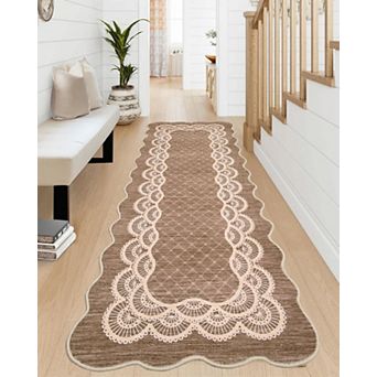 Washable Boho Braided Printed Small Entryway Area Rug Doormat