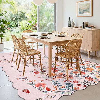 Washable Boho Braided Printed Small Entryway Area Rug Doormat