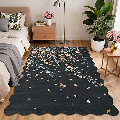 Washable Boho Braided Printed Small Entryway Area Rug Doormat