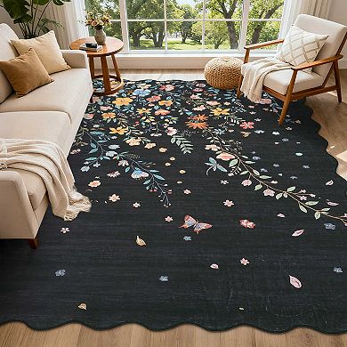 Washable Boho Braided Printed Small Entryway Area Rug Doormat