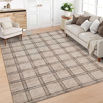 Washable Boho Braided Printed Small Entryway Area Rug Doormat