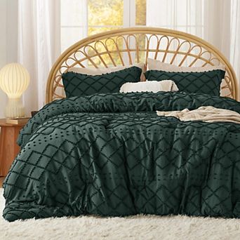 Bedsure Embroidered Tufted All-Season Comforter Set with Shams