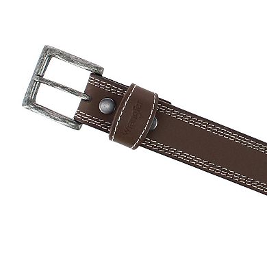 Wrangler Men's Crazy Horse Leather Belt with Removable Buckle