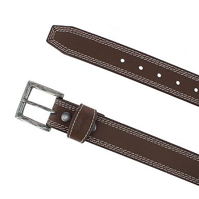 Wrangler Men's Crazy Horse Leather Belt with Removable Buckle