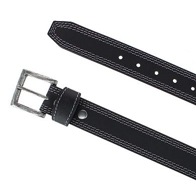 Wrangler Men's Crazy Horse Leather Belt with Removable Buckle