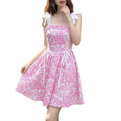 short cami dresses Aboser Womens Tie Up Mini Dress Summer Linen Cami Dresses Flowy Bow Front Sundress Summer Trendy Spaghetti Strap Beach Dresses Solid Color Sleeveless