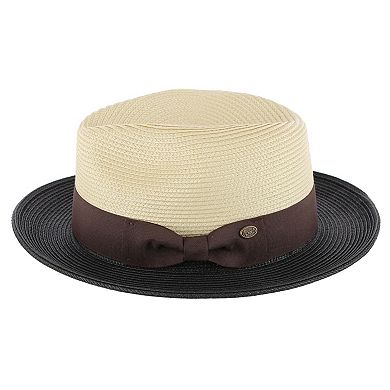 Epoch Hats Company Men's Poly Braid Two Tone Fedora Hats With Contrast Band
