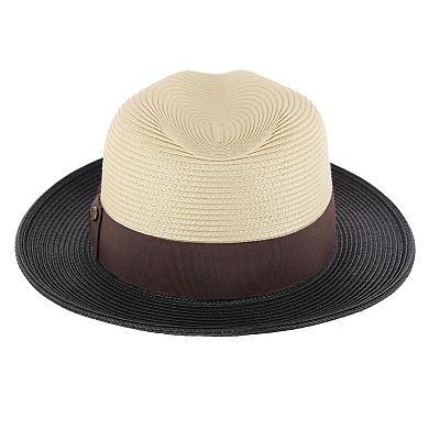 Epoch Hats Company Men's Poly Braid Two Tone Fedora Hats With Contrast Band