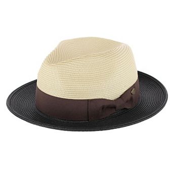 Epoch Hats Company Men's Poly Braid Two Tone Fedora Hats With Contrast Band