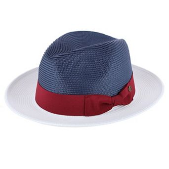 Epoch Hats Company Men's Poly Braid Two Tone Fedora Hats With Contrast Band