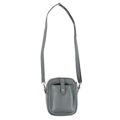 Cal-Wyn Women's Leather Phone Pocket Crossbody Handbag