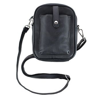 Cal-Wyn Women's Leather Phone Pocket Crossbody Handbag