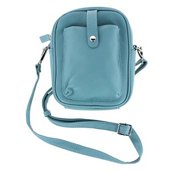 Cal-Wyn Women's Leather Phone Pocket Crossbody Handbag