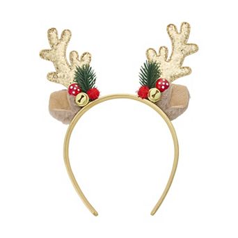 Antlers Holiday Headband With Bells