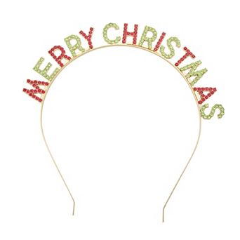 Gold Tone Polished Merry Christmas Headband